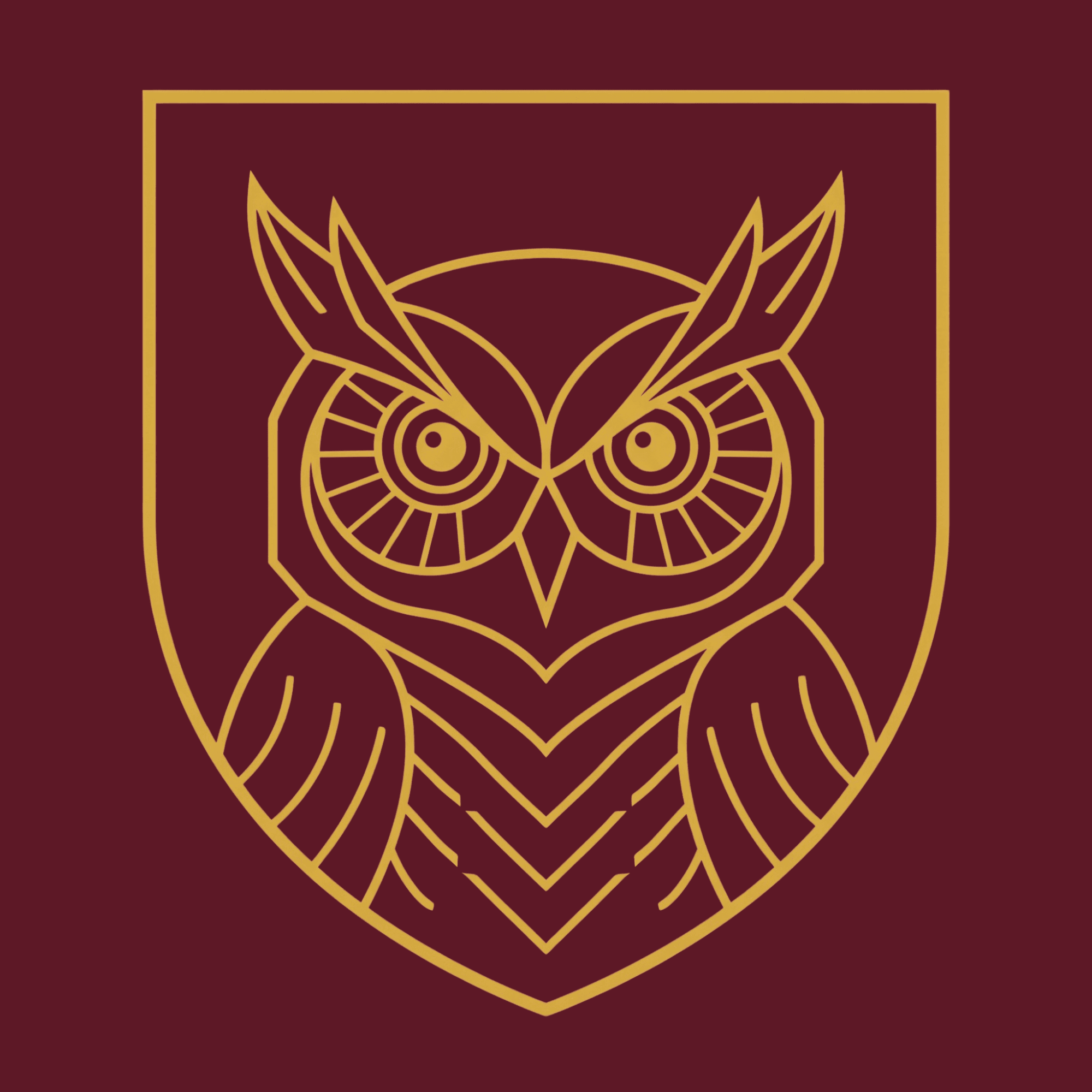 Escudo heráldico de CorpVault: búho